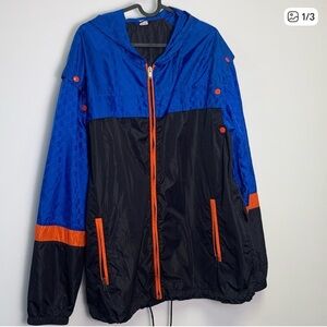 Gucci Blue and Black Windbreaker with Orange Accents